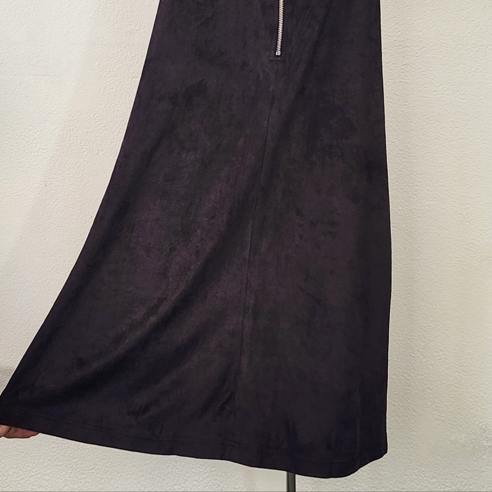 Wishlist Dress Soft Faux Suede Choker Shift Black Size M - Picture 6 of 13